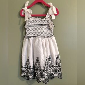 Elegant White and Black Kids Dress